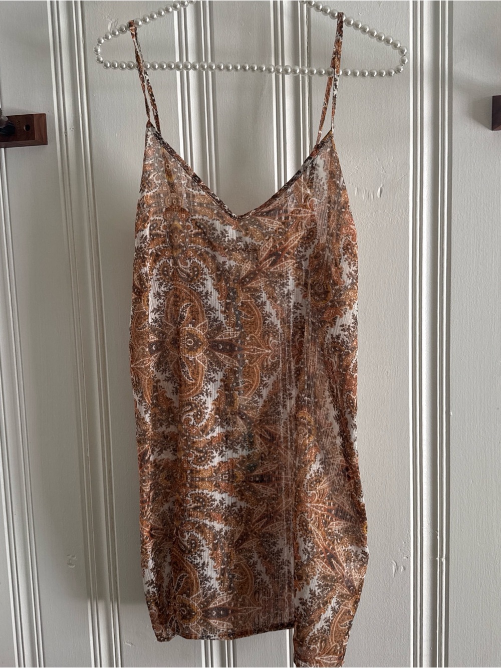 L'ATISTE Brown Paisley Printed Slip Dress